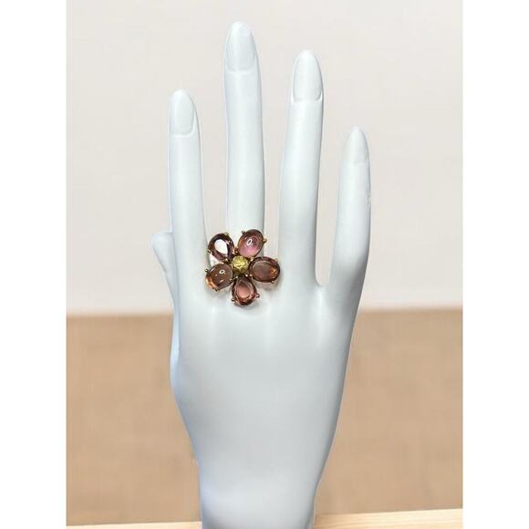 NWT Y2K Coach 94954 Crystal Flower Ring – Size 7 - Picture 1 of 4